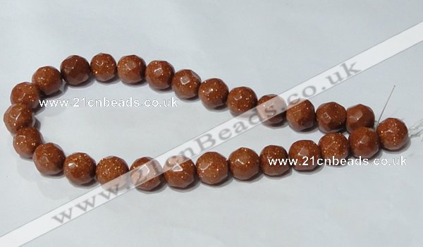 CGS89 15.5 inches 16mm faceted round goldstone beads wholesale