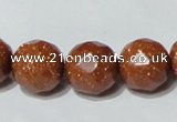 CGS91 15.5 inches 20mm faceted round goldstone beads wholesale