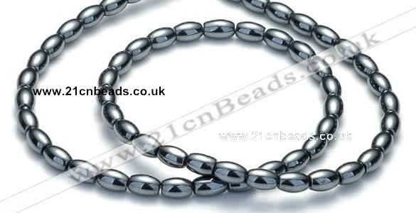 CHE01 16 inches 4*6mm rice shape hematite beads Wholesale