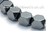 CHE05 14 inches 10*10mm faceted cube hematite beads Wholesale