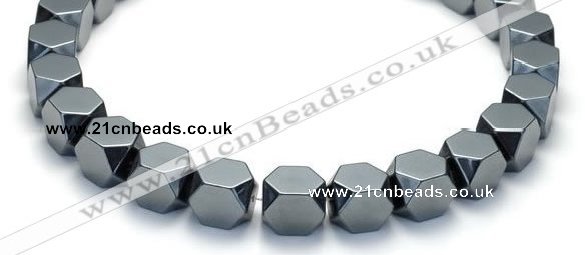 CHE05 14 inches 10*10mm faceted cube hematite beads Wholesale