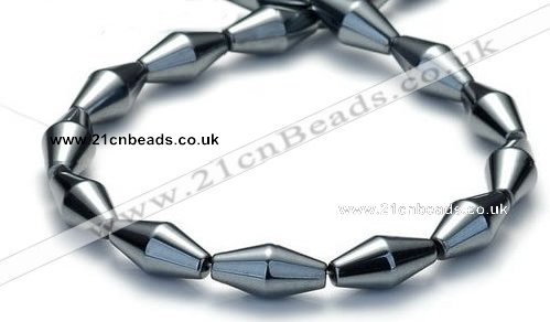 CHE07 16 inches 8*16mm bicone shape hematite beads Wholesale