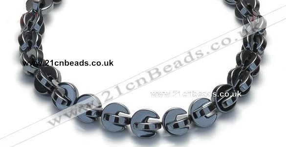 CHE10 16 inches 11mm curved moon shape hematite beads Wholesale