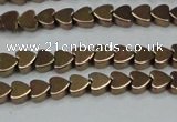 CHE1001 15.5 inches 6*6mm heart plated hematite beads wholesale