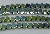 CHE1002 15.5 inches 6*6mm heart plated hematite beads wholesale