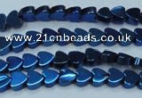 CHE1004 15.5 inches 6*6mm heart plated hematite beads wholesale