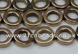 CHE1016 15.5 inches 12mm donut plated hematite beads wholesale