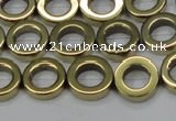 CHE1017 15.5 inches 12mm donut plated hematite beads wholesale