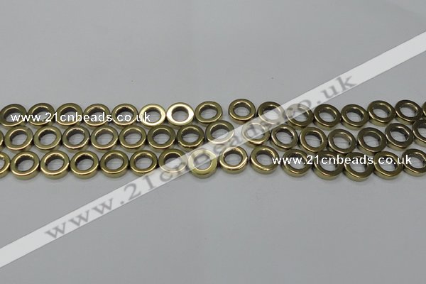 CHE1017 15.5 inches 12mm donut plated hematite beads wholesale