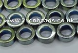 CHE1018 15.5 inches 12mm donut plated hematite beads wholesale