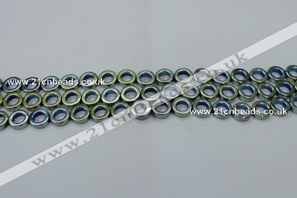 CHE1018 15.5 inches 12mm donut plated hematite beads wholesale