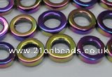 CHE1019 15.5 inches 12mm donut plated hematite beads wholesale