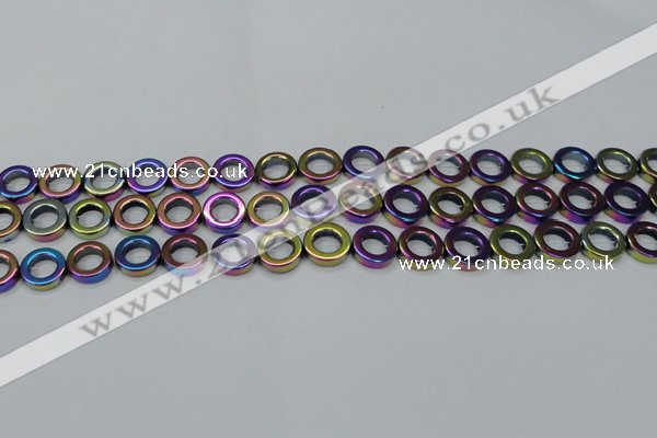 CHE1019 15.5 inches 12mm donut plated hematite beads wholesale