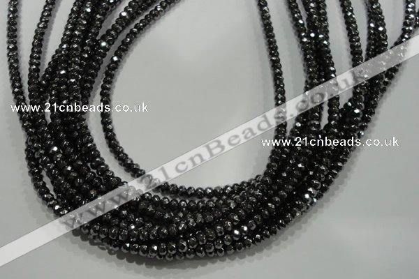 CHE102 15.5 inches 3*4mm faceted rondelle hematite beads wholesale