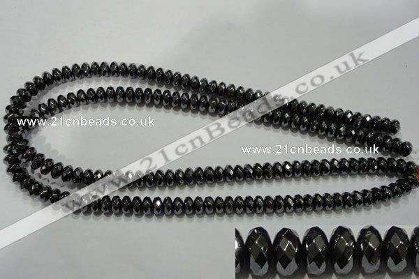 CHE104 15.5 inches 5*8mm faceted rondelle hematite beads wholesale