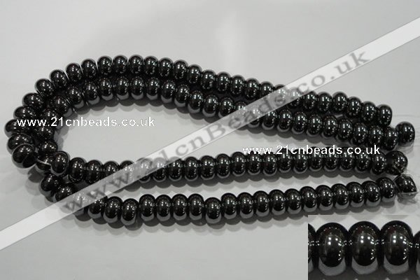 CHE112 15.5 inches 8*13mm rondelle large hole hematite beads