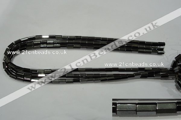 CHE126 15.5 inches 5*8mm faceted tube hematite beads wholesale