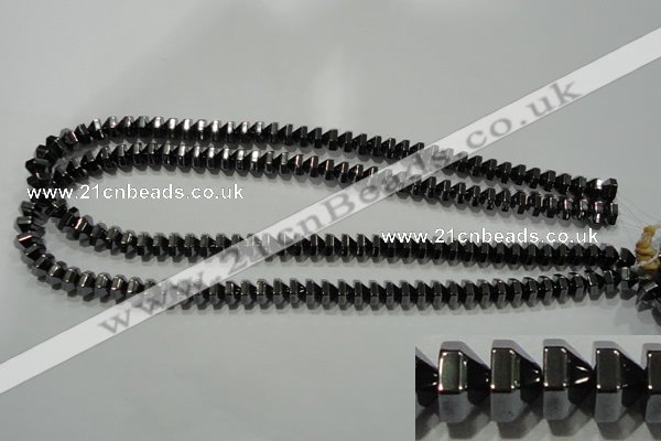 CHE135 15.5 inches 5*8mm pyramid hematite beads wholesale