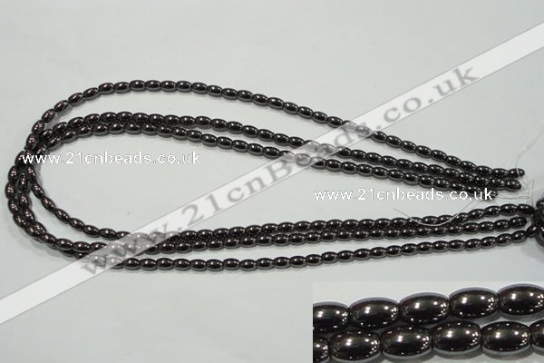 CHE137 15.5 inches 4*6mm rice hematite beads wholesale