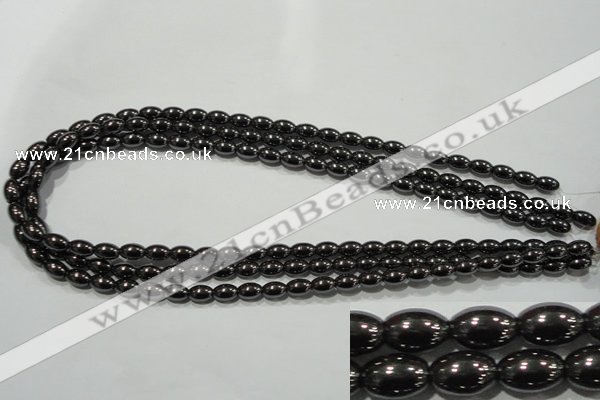 CHE138 15.5 inches 5*8mm rice hematite beads wholesale