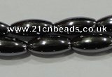 CHE139 15.5 inches 5*12mm rice hematite beads wholesale