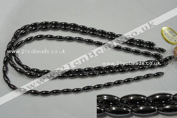 CHE139 15.5 inches 5*12mm rice hematite beads wholesale