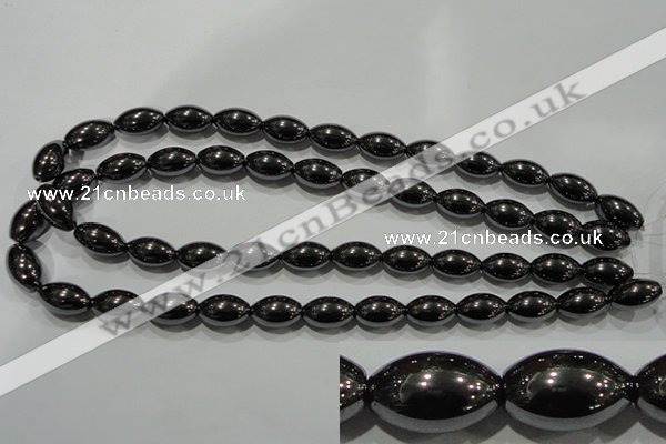 CHE140 15.5 inches 10*15mm rice hematite beads wholesale