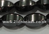 CHE142 15.5 inches 10*16mm faceted rice hematite beads wholesale