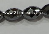 CHE145 15.5 inches 8*12mm faceted rice hematite beads wholesale