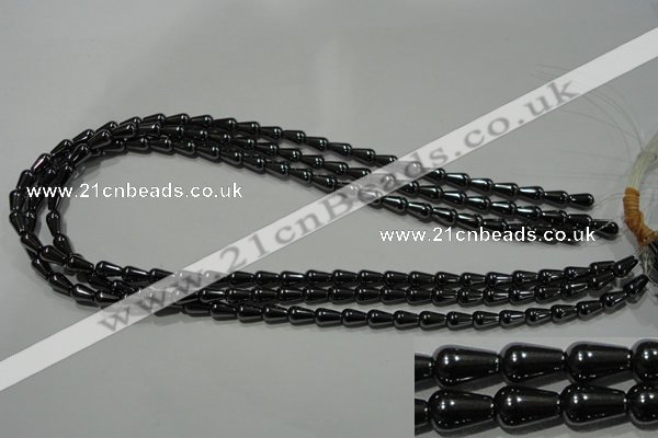 CHE146 15.5 inches 5*8mm teardrop hematite beads wholesale