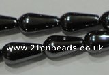 CHE147 15.5 inches 6*12mm teardrop hematite beads wholesale