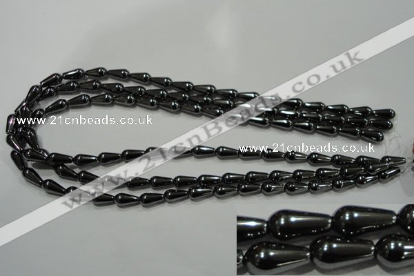 CHE147 15.5 inches 6*12mm teardrop hematite beads wholesale