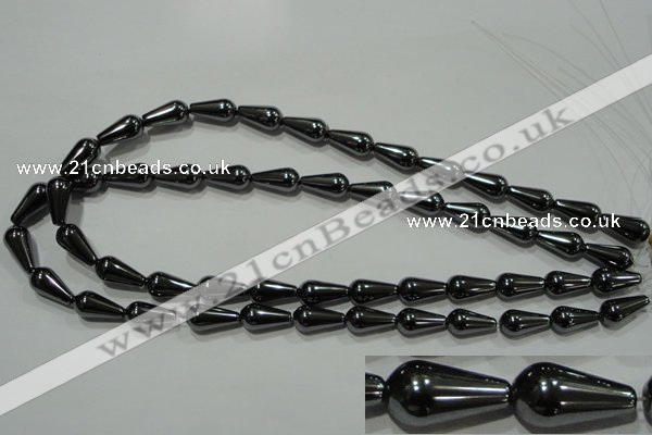 CHE148 15.5 inches 8*16mm teardrop hematite beads wholesale