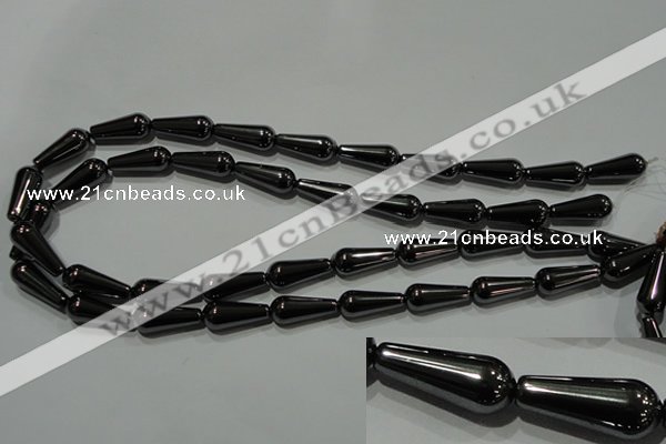 CHE149 15.5 inches 8*20mm teardrop hematite beads wholesale