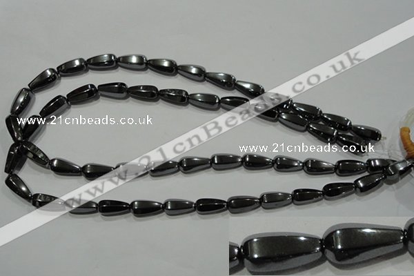 CHE152 15.5 inches 8*16mm faceted teardrop hematite beads