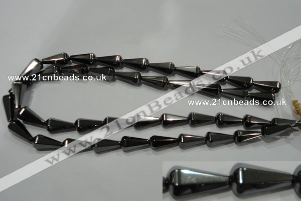 CHE153 15.5 inches 10*20mm faceted teardrop hematite beads