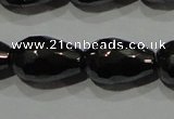 CHE155 15.5 inches 8*12mm faceted teardrop hematite beads