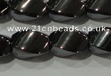 CHE163 15.5 inches 8*12mm twisted rice hematite beads