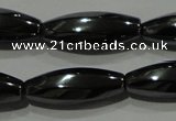 CHE168 15.5 inches 7*20mm faceted & twisted rice hematite beads