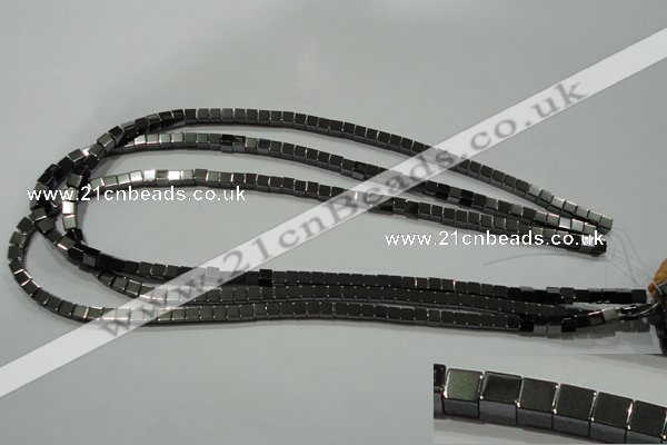 CHE181 15.5 inches 4*4mm cube hematite beads wholesale