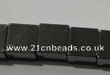 CHE184 15.5 inches 10*10mm cube hematite beads wholesale