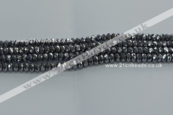 CHE2001 15.5 inches 4*6mm faceted rondelle hematite beads