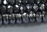 CHE2002 15.5 inches 5*8mm faceted rondelle hematite beads