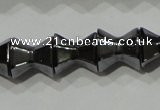 CHE203 15.5 inches 8*8mm faceted dumbbell hematite beads wholesale