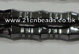 CHE208 15.5 inches 6*12mm bamboo hematite beads wholesale