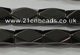 CHE225 15.5 inches 10*20mm faceted cuboid hematite beads wholesale