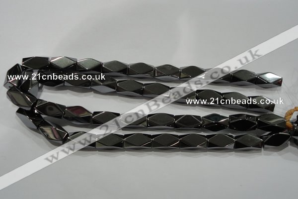 CHE225 15.5 inches 10*20mm faceted cuboid hematite beads wholesale