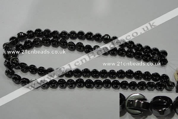 CHE245 15.5 inches 10mm curved moon hematite beads wholesale