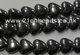 CHE256 15.5 inches 6*6mm heart hematite beads wholesale