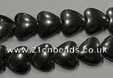 CHE259 15.5 inches 12*12mm heart hematite beads wholesale